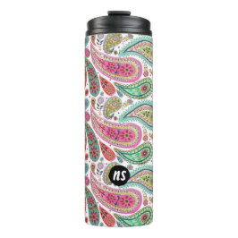 Paisley Bright Monogram | Thermische getumbler Thermosbeker
