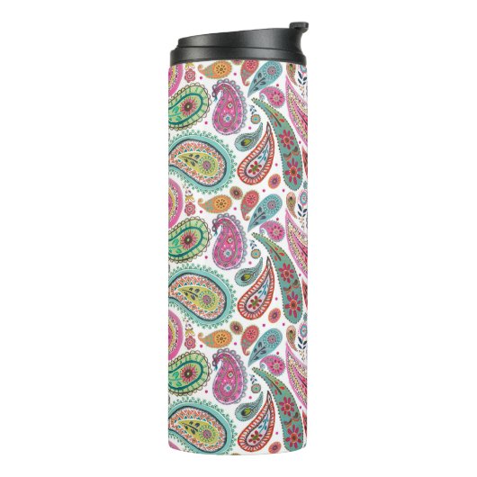 Paisley Bright Monogram | Thermische getumbler Thermosbeker (Gedraaid links)
