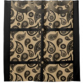 Paisley bruin blackshowergordijn douchegordijn (Voorkant)