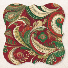 Paisley Burgundy Coaster Kartonnen Onderzetters