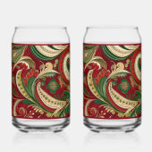 Paisley Burgundy Soda Glass Blikvorm Glas (Voorkant)