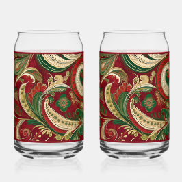 Paisley Burgundy Soda Glass Blikvorm Glas