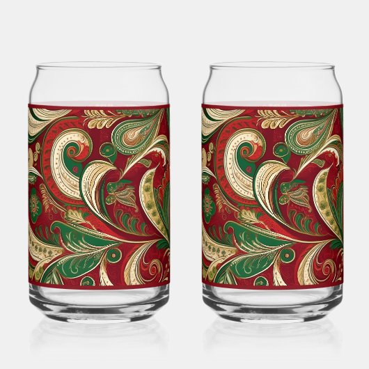 Paisley Burgundy Soda Glass Blikvorm Glas (Links)