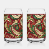 Paisley Burgundy Soda Glass Blikvorm Glas (Achterkant)