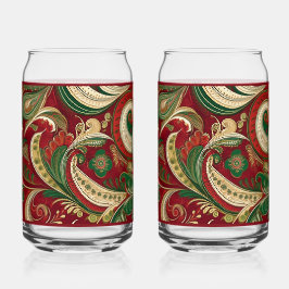 Paisley Burgundy Sodalimiet Blikvorm Glas