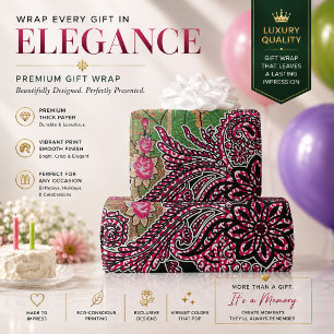 Paisley-cadeaupapier Roze bloemencadeaupapier Cadeaupapier