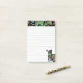 Paisley cat en vlinder post-it® notes (Op bureau)