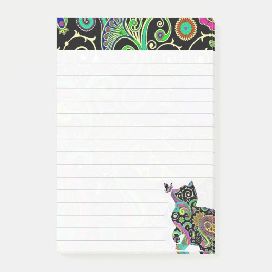 Paisley cat en vlinder post-it® notes (Voorkant)