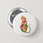 Paisley Cat Round Pin Ronde Button 5,7 Cm (Voorkant /achterkant)