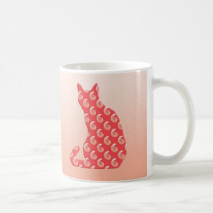 Paisley Cat - schoppen van koraal sinaasappel Koffiemok