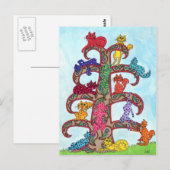 Paisley Cat Tree of Life Briefkaart (Voorkant / Achterkant)