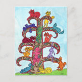 Paisley Cat Tree of Life Briefkaart (Voorkant)