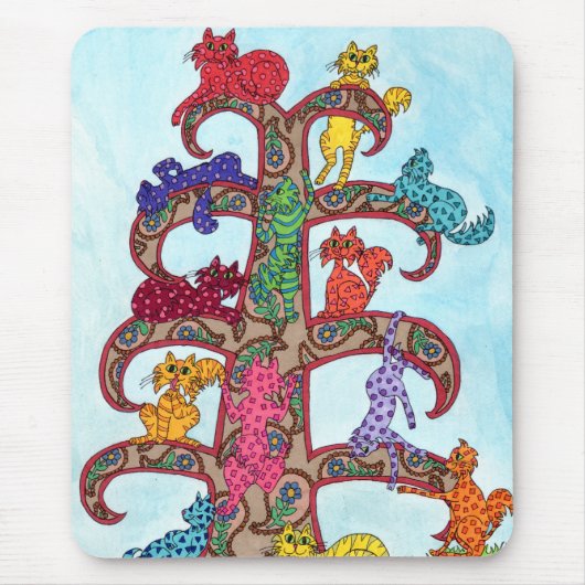 Paisley Cat Tree of Life Muismat (Voorkant)