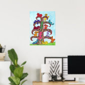 Paisley Cat Tree of Life Poster (Thuiskantoor)