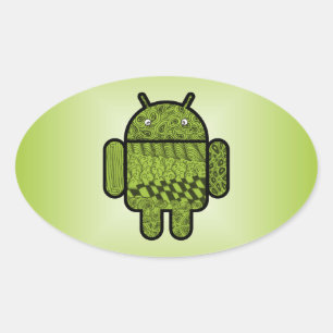Paisley Character for the Android™ Robot Ovale Sticker