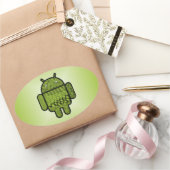 Paisley Character for the Android™ Robot Ovale Sticker (Geschenken)