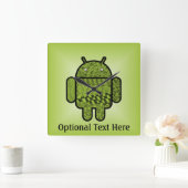 Paisley Character for the Android™ Robot Vierkante Klok (Huis)