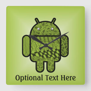 Paisley Character for the Android™ Robot Vierkante Klok