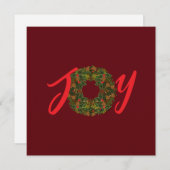 Paisley Christmas Krans JOY Christmas Kaart (Voorkant / Achterkant)