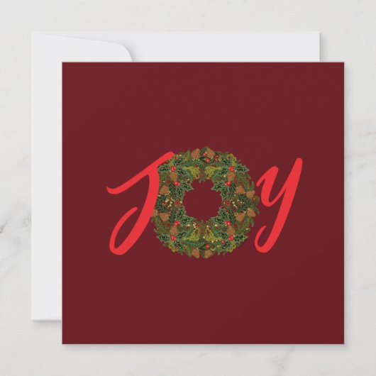 Paisley Christmas Krans JOY Christmas Kaart (Voorkant)