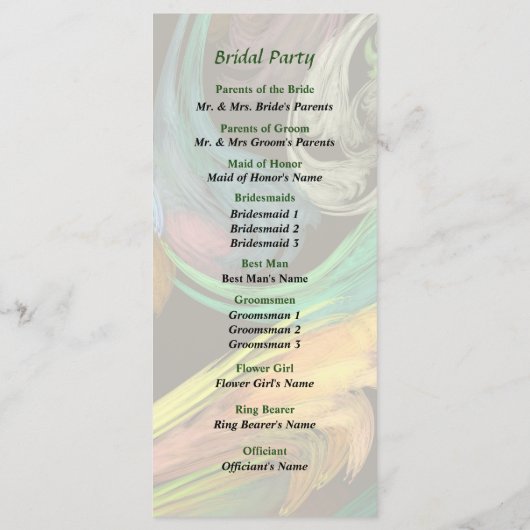 Paisley Closeup Wedding Programme Programmakaart (Achterkant)