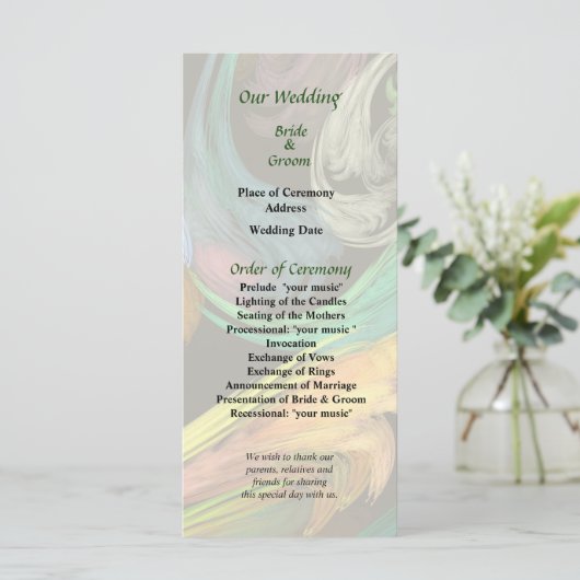 Paisley Closeup Wedding Programme Programmakaart (Staand voorkant)