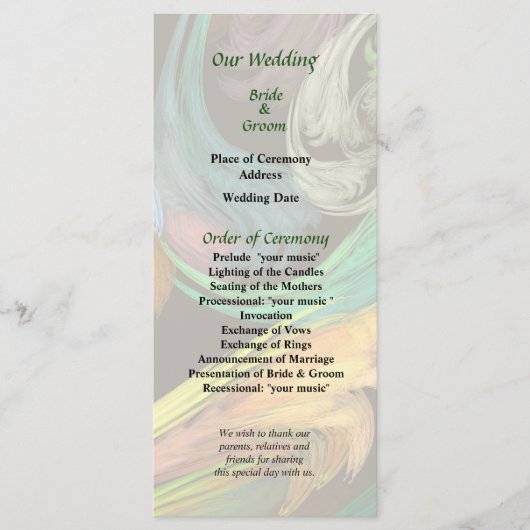 Paisley Closeup Wedding Programme Programmakaart (Voorkant)