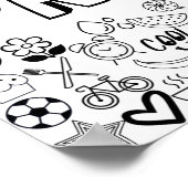 'PAISLEY' Color-it-Yourself-contourontwerp Poster (Hoek)