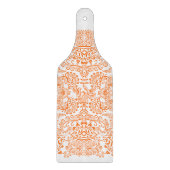 Paisley Coral Sinaasappel Love Bird Pattern Snijplank (Voorkant)