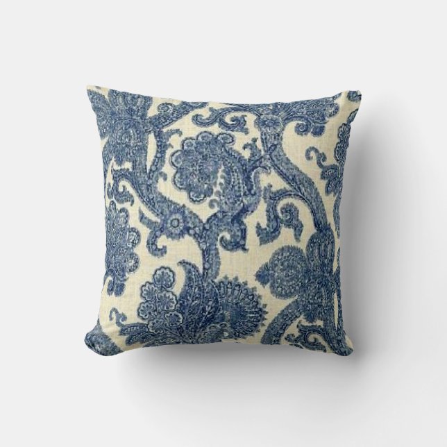  Paisley Cornflower Blue MoJo Sierkussen (Voorkant)