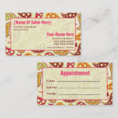 Paisley Cosmetologist Salon Appointment Afsprakenkaartje (Voorkant / Achterkant)