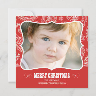 Paisley Cowboy-kerstkaarten Feestdagenkaart