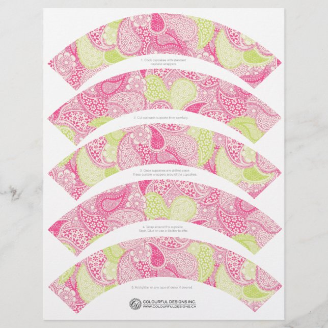  Paisley Cupcake Wrappers (Voorkant)
