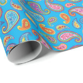 Paisley Cute Colorful 1st Birthday Party Cadeaupapier (Rol Hoek)