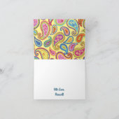 Paisley Cute Colorful 1st Birthday Party Kaart (Binnen)