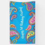 Paisley Cute Colorful 1st Birthday Party Spandoek (Verticaal)