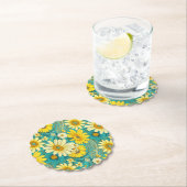 Paisley Daisy Coaster Kartonnen Onderzetters (Insitu)
