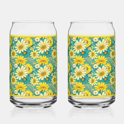 Paisley Daisy Soda Glass Blikvorm Glas (Rechts)
