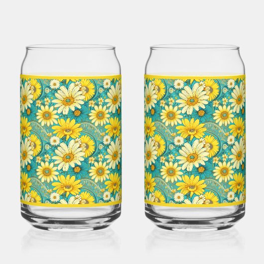 Paisley Daisy Soda Glass Blikvorm Glas (Achterkant)