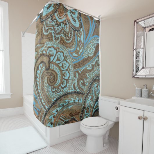 Paisley Damask - Shower Curtain Douchegordijn (In situ)