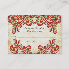  Paisley Damask Table Place-kaarten Plaatskaartje