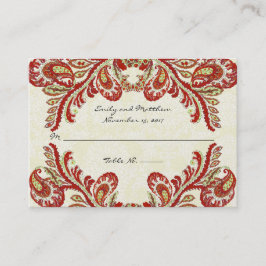  Paisley Damask Table Place-kaarten Plaatskaartje