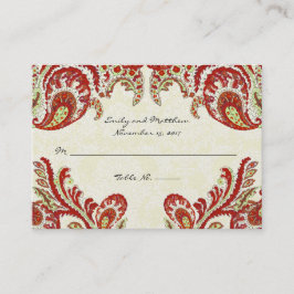 Paisley Damask Table Place-kaarten Plaatskaartje