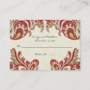 Paisley Damask Table Place-kaarten Plaatskaartje