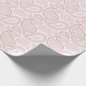 Paisley Dark Red over wit omslagpapier Cadeaupapier (Hoek)