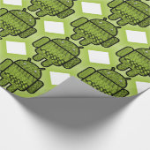 Paisley de Cute Green Robot Cadeaupapier (Hoek)