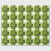Paisley de Cute Green Robot Cadeaupapier (Vlak)