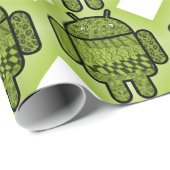 Paisley de Cute Green Robot Cadeaupapier (Rol Hoek)