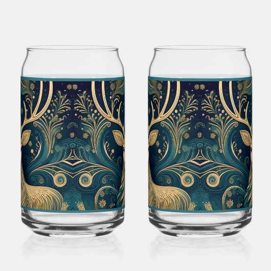 Paisley Deer Blikvorm Glas (Rechts)