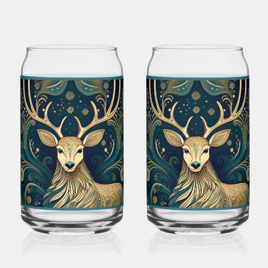 Paisley Deer Blikvorm Glas (Achterkant)